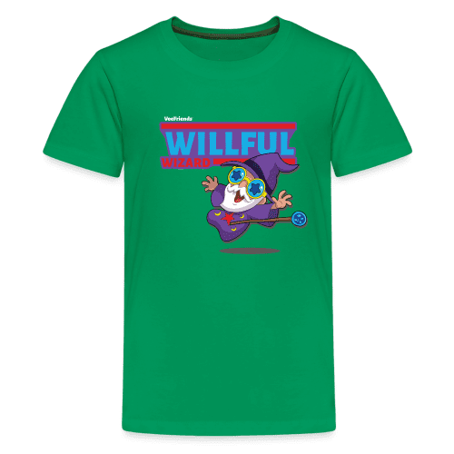 Willful Wizard Character Comfort Kids Tee - kelly green