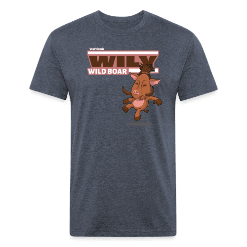 Wily Wild Boar Character Comfort Adult Tee - heather navy