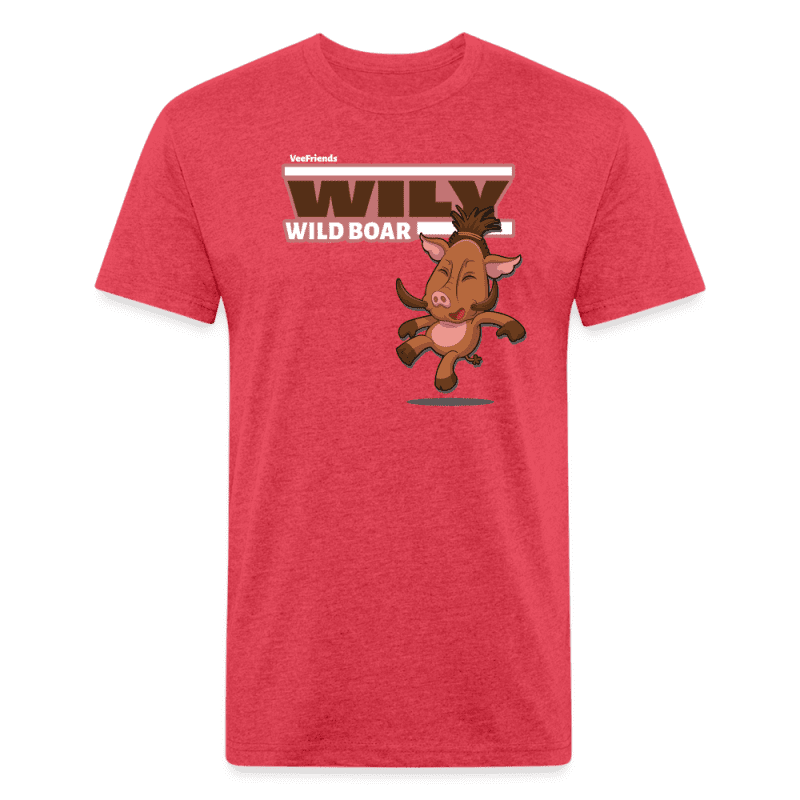 Wily Wild Boar Character Comfort Adult Tee - heather red