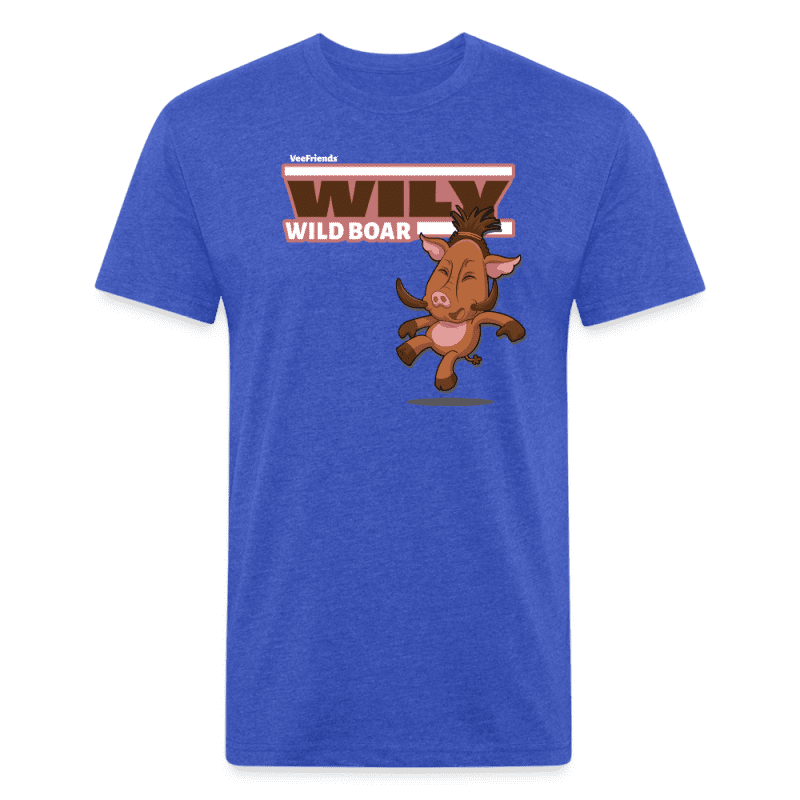 Wily Wild Boar Character Comfort Adult Tee - heather royal