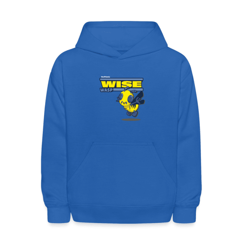 Wise Wasp Character Comfort Kids Hoodie - royal blue