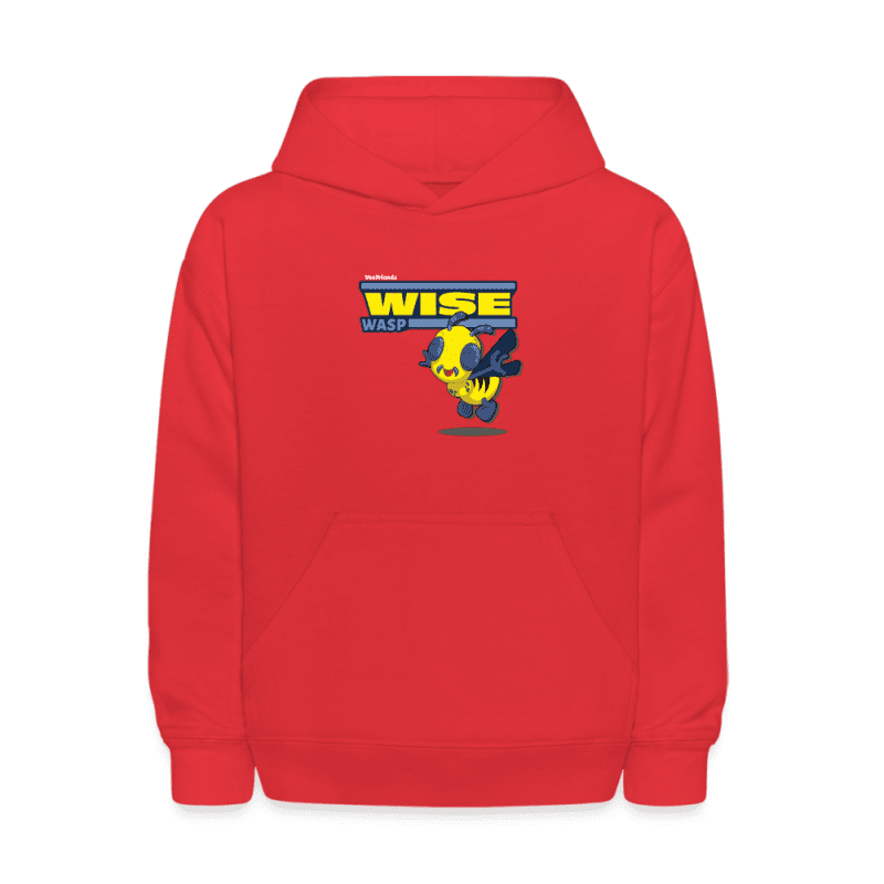 Wise Wasp Character Comfort Kids Hoodie - red