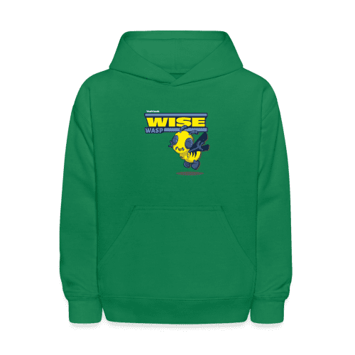 Wise Wasp Character Comfort Kids Hoodie - kelly green