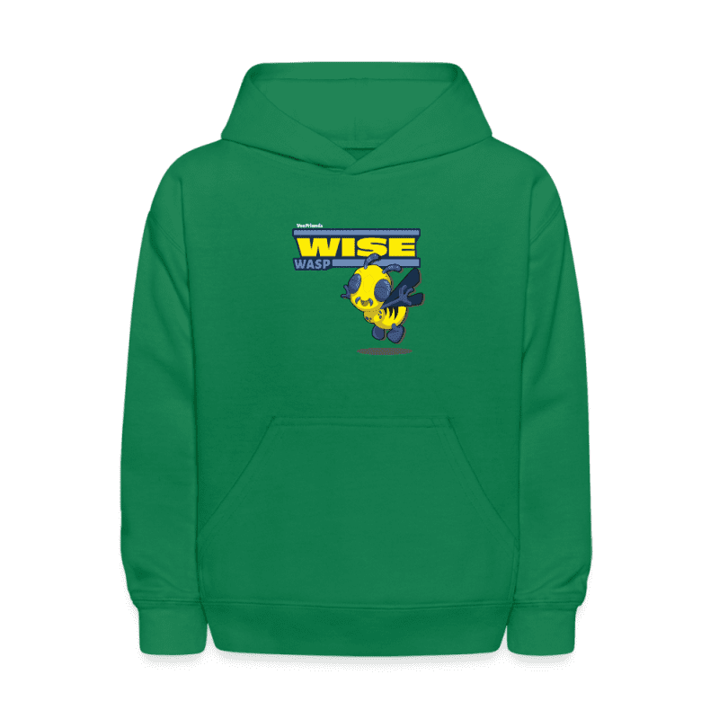 Wise Wasp Character Comfort Kids Hoodie - kelly green