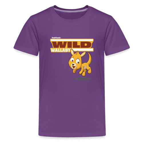 Wild Wallaby Character Comfort Kids Tee - purple