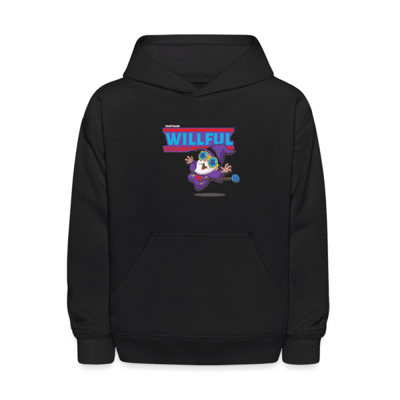 Willful Wizard Character Comfort Kids Hoodie - black