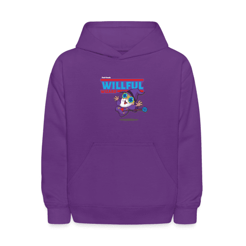 Willful Wizard Character Comfort Kids Hoodie - purple