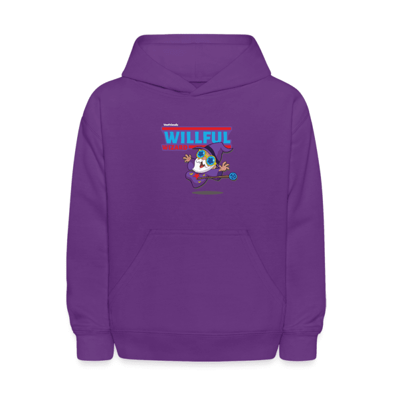 Willful Wizard Character Comfort Kids Hoodie - purple