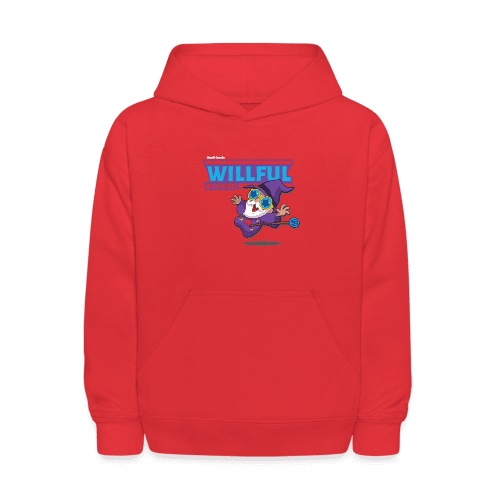 Willful Wizard Character Comfort Kids Hoodie - red