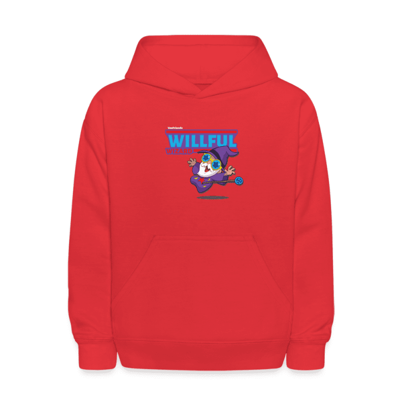 Willful Wizard Character Comfort Kids Hoodie - red