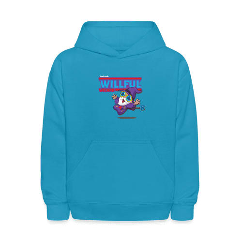 Willful Wizard Character Comfort Kids Hoodie - turquoise