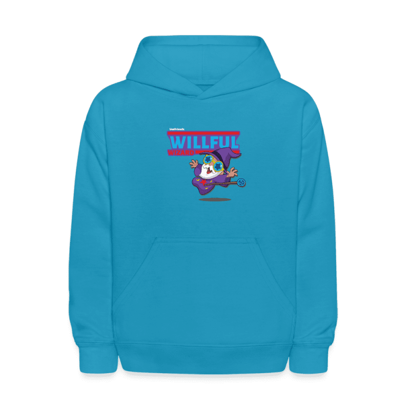 Willful Wizard Character Comfort Kids Hoodie - turquoise