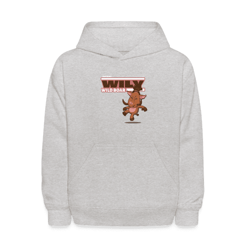 Wily Wild Boar Character Comfort Kids Hoodie - heather gray