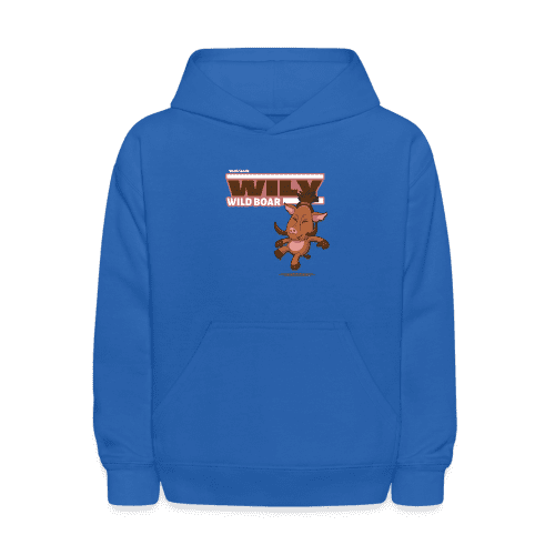 Wily Wild Boar Character Comfort Kids Hoodie - royal blue