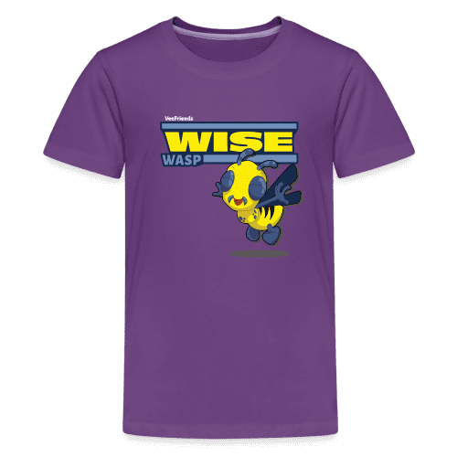 Wise Wasp Character Comfort Kids Tee - purple