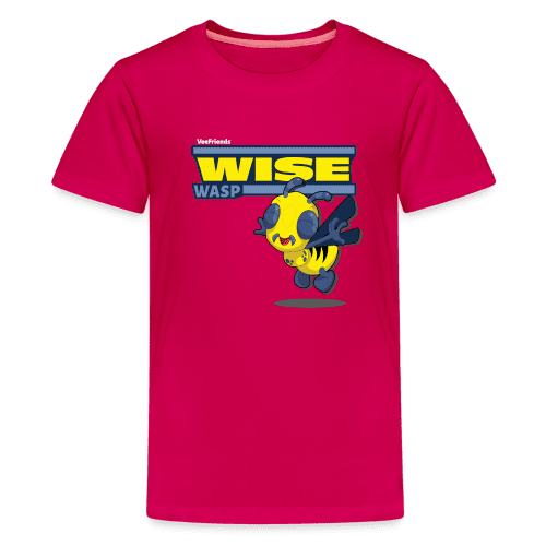 Wise Wasp Character Comfort Kids Tee - dark pink