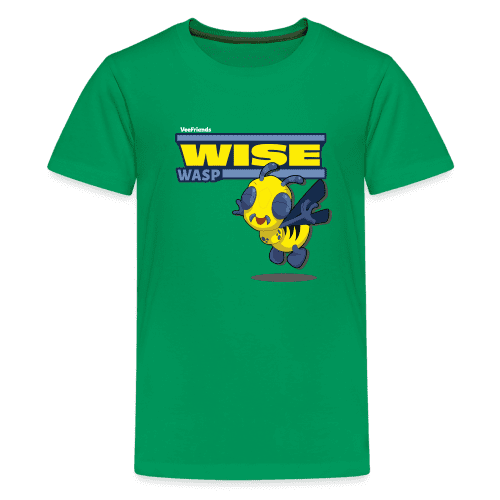 Wise Wasp Character Comfort Kids Tee - kelly green