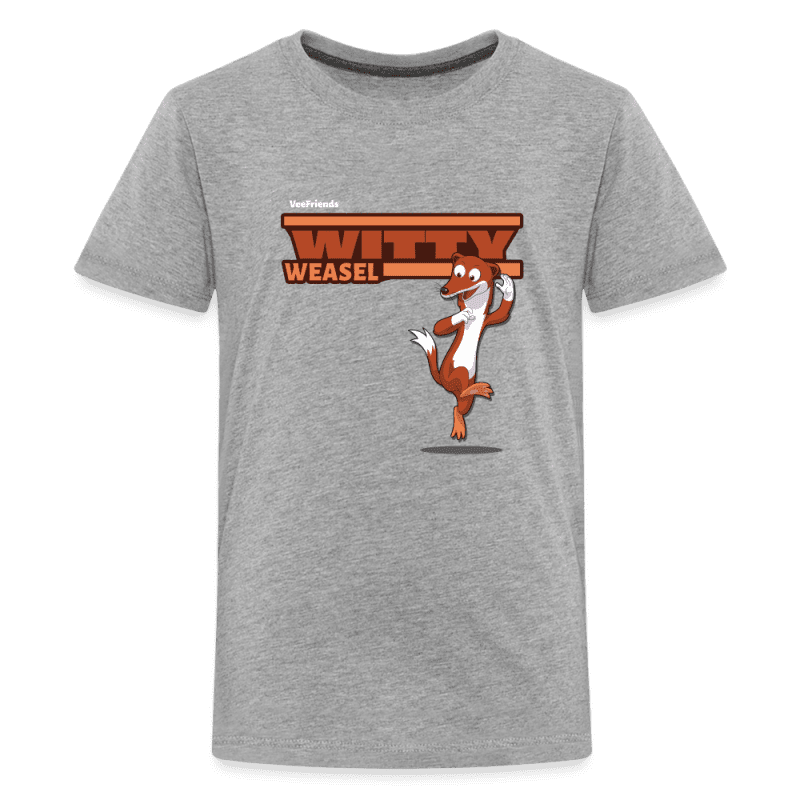 Witty Weasel Character Comfort Kids Tee - heather gray