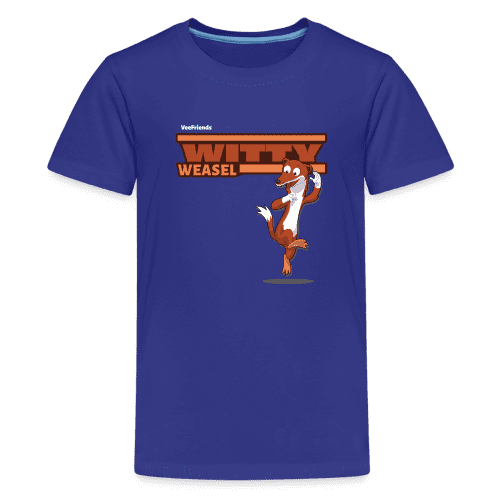 Witty Weasel Character Comfort Kids Tee - royal blue