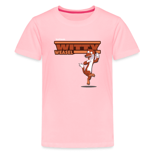 Witty Weasel Character Comfort Kids Tee - pink