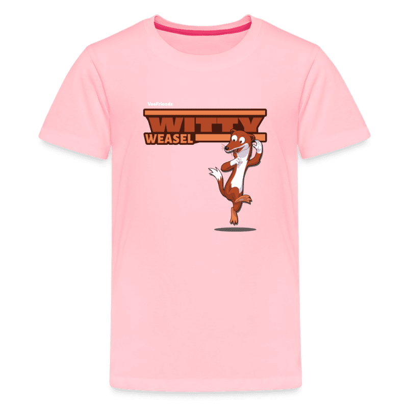 Witty Weasel Character Comfort Kids Tee - pink