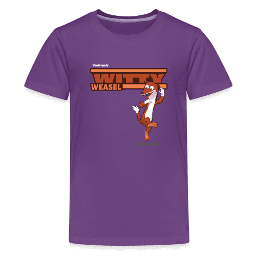 Witty Weasel Character Comfort Kids Tee - purple