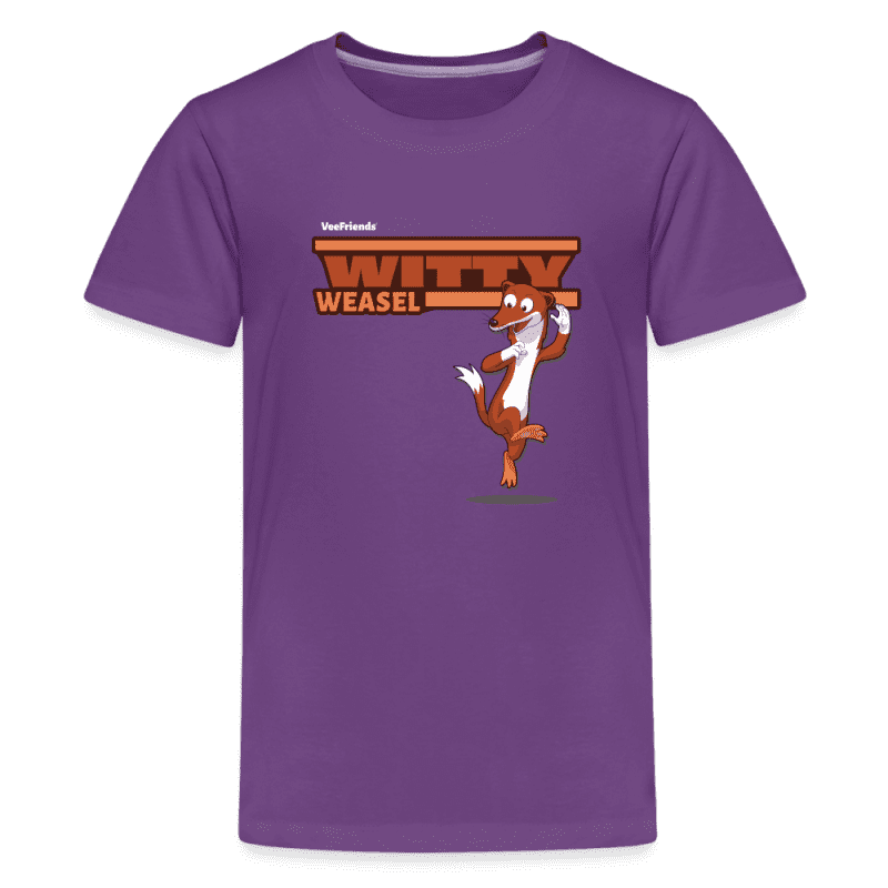 Witty Weasel Character Comfort Kids Tee - purple