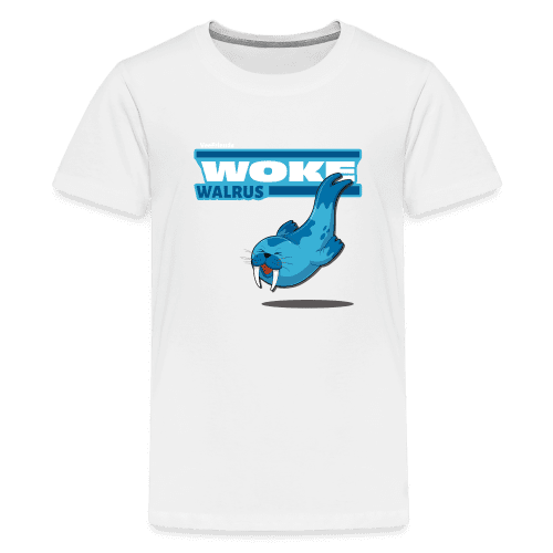 Woke Walrus Character Comfort Kids Tee - white