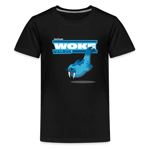 Woke Walrus Character Comfort Kids Tee - black