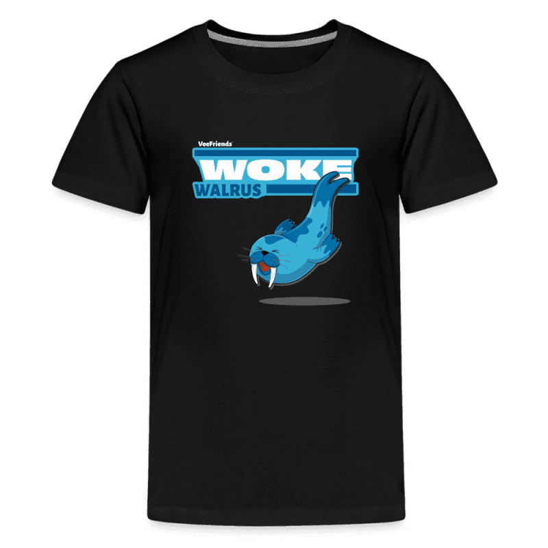 Woke Walrus Character Comfort Kids Tee - black