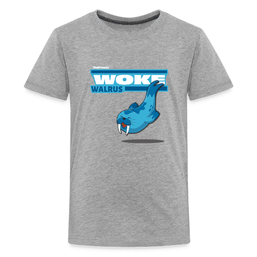 Woke Walrus Character Comfort Kids Tee - heather gray