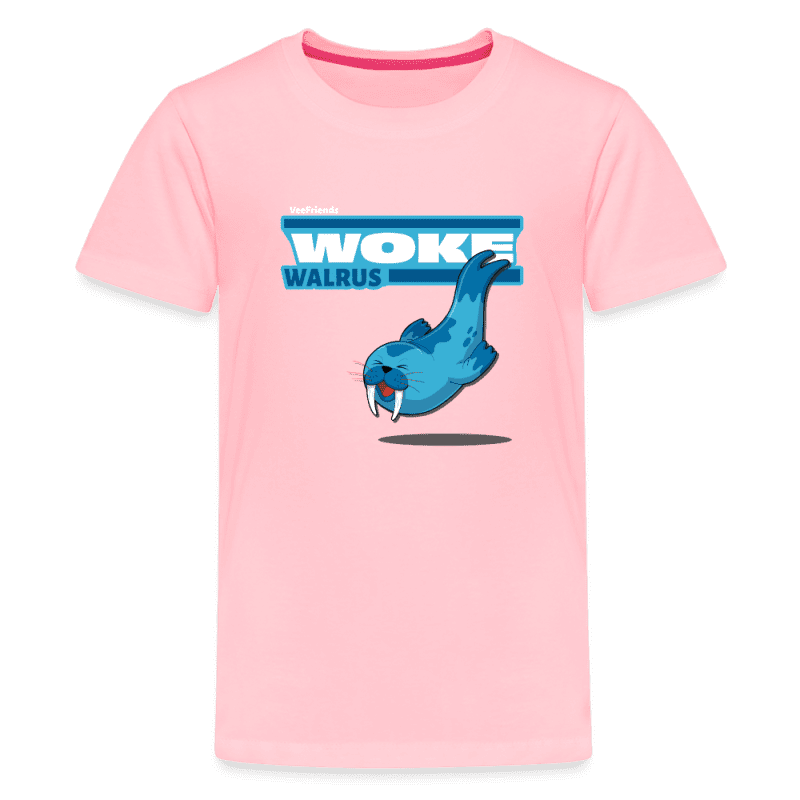 Woke Walrus Character Comfort Kids Tee - pink