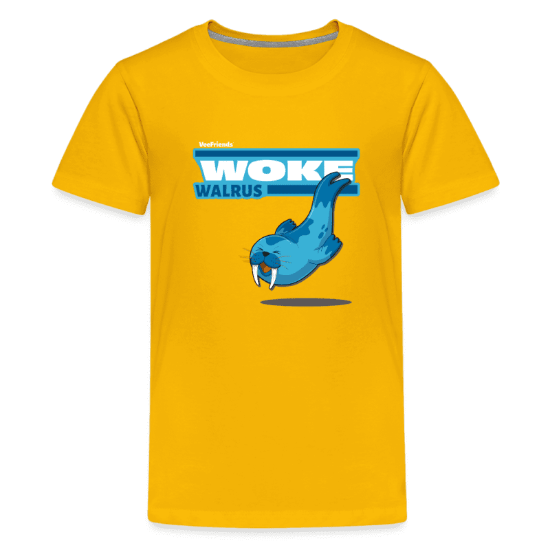 Woke Walrus Character Comfort Kids Tee - sun yellow