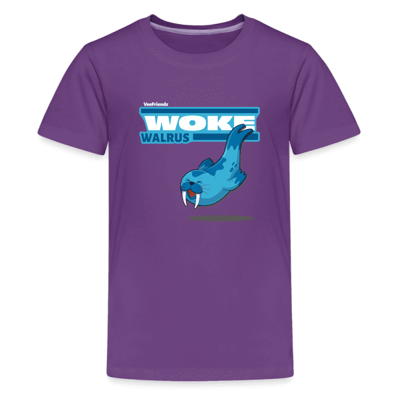 Woke Walrus Character Comfort Kids Tee - purple