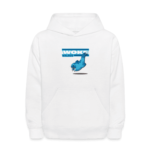 Woke Walrus Character Comfort Kids Hoodie - white