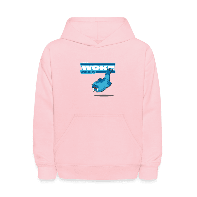 Woke Walrus Character Comfort Kids Hoodie - pink