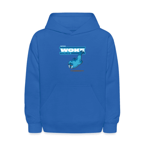 Woke Walrus Character Comfort Kids Hoodie - royal blue