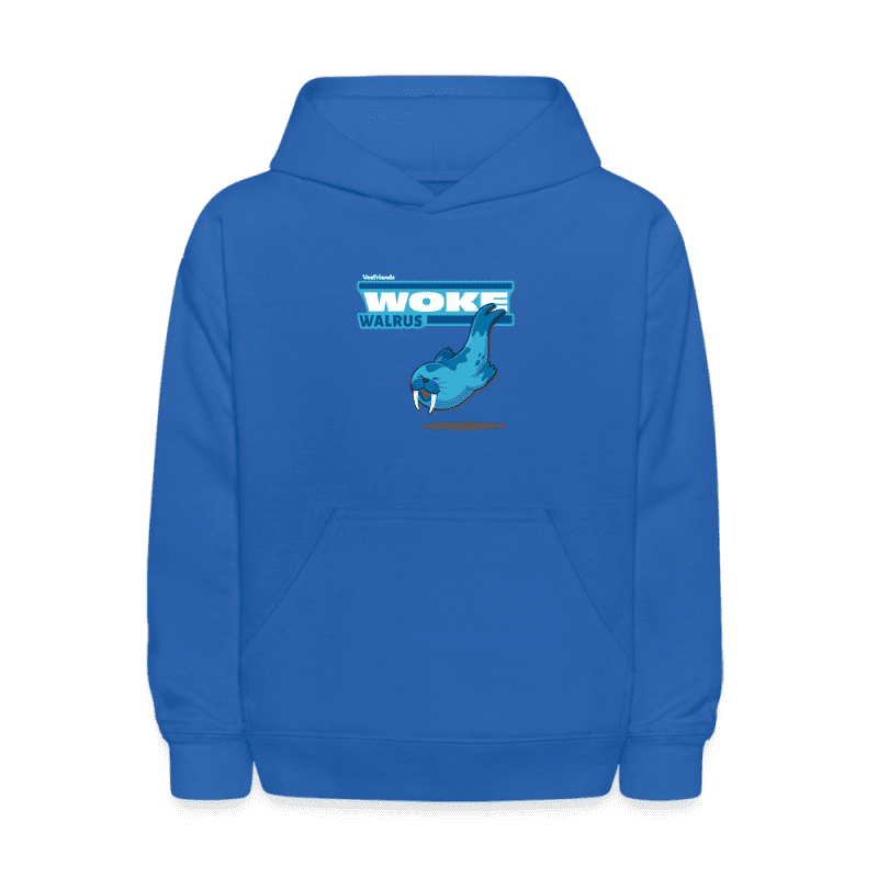 Woke Walrus Character Comfort Kids Hoodie - royal blue