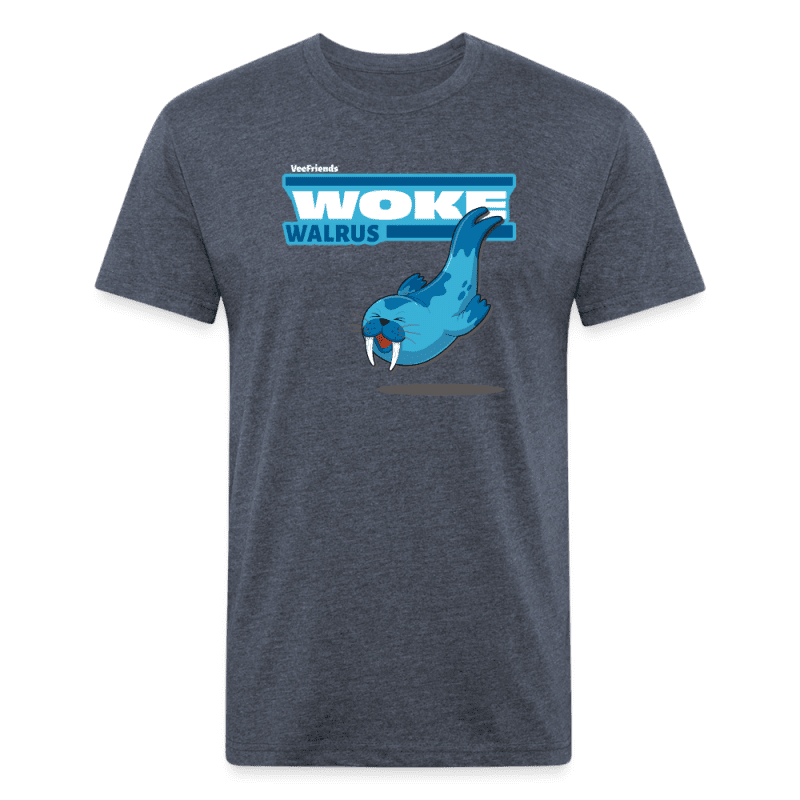 Woke Walrus Character Comfort Adult Tee - heather navy