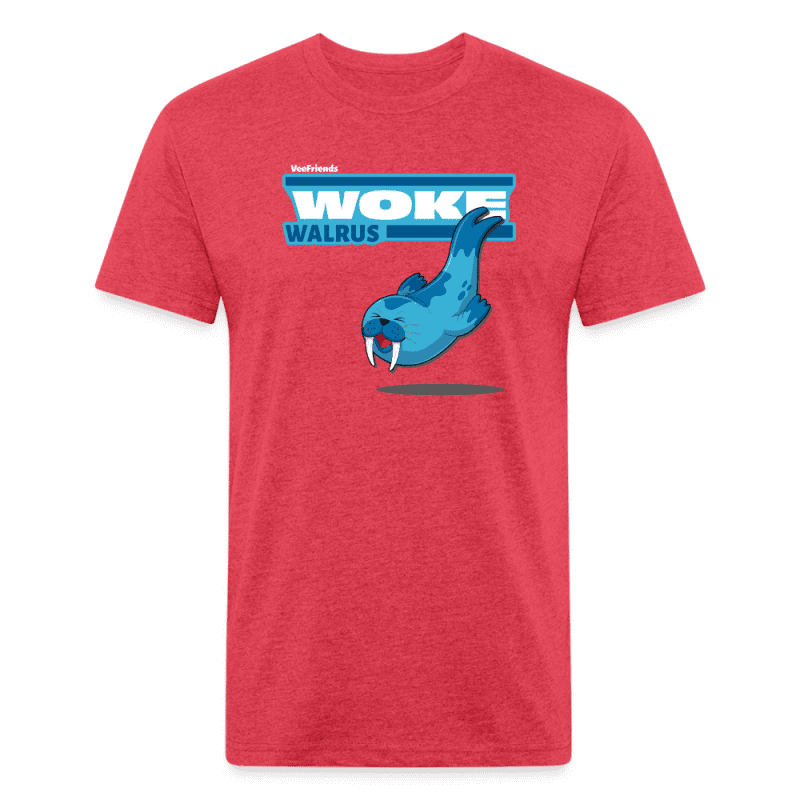 Woke Walrus Character Comfort Adult Tee - heather red