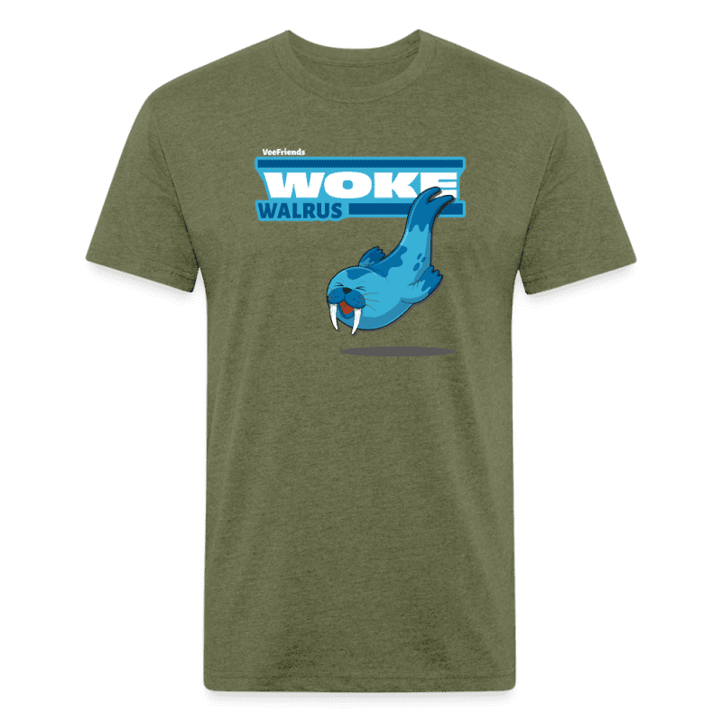 Woke Walrus Character Comfort Adult Tee - heather military green