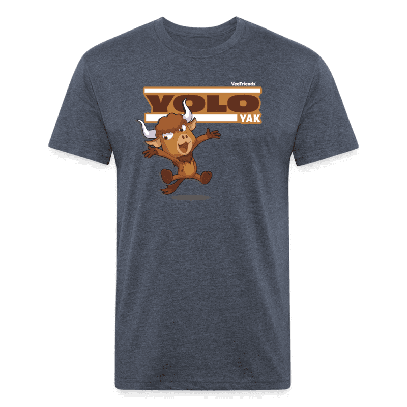 Yolo Yak Character Comfort Adult Tee - heather navy