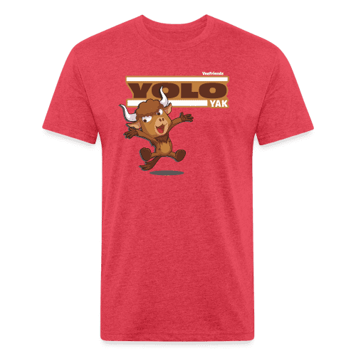 Yolo Yak Character Comfort Adult Tee - heather red