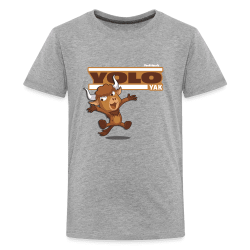 Yolo Yak Character Comfort Kids Tee - heather gray