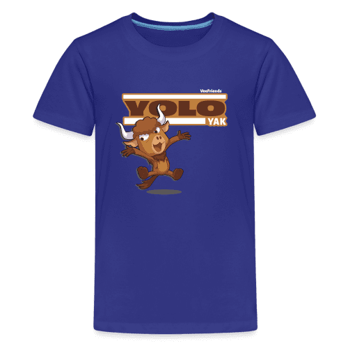 Yolo Yak Character Comfort Kids Tee - royal blue