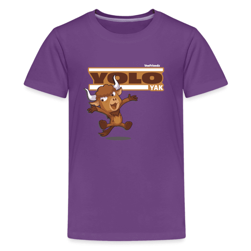 Yolo Yak Character Comfort Kids Tee - purple