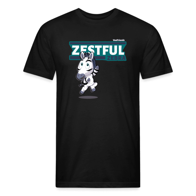 Zestful Zebra Character Comfort Adult Tee - black