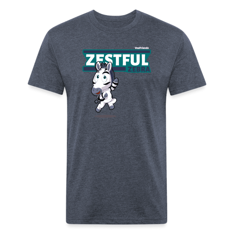 Zestful Zebra Character Comfort Adult Tee - heather navy