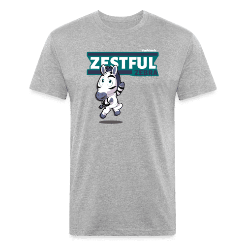 Zestful Zebra Character Comfort Adult Tee - heather gray