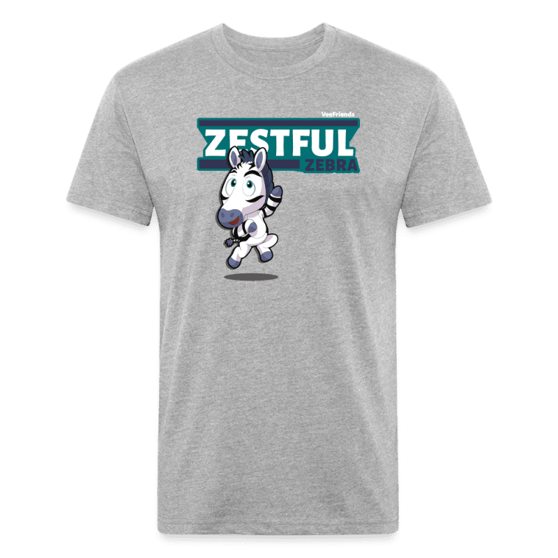 Zestful Zebra Character Comfort Adult Tee - heather gray